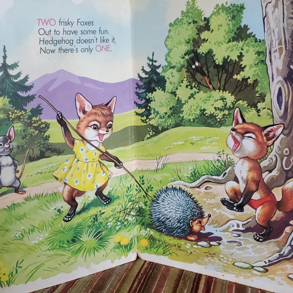 VTG Book "Ten Little Foxes" London Woodland Whimsical Animals OLD Hardboard Bird - Picture 9 of 16